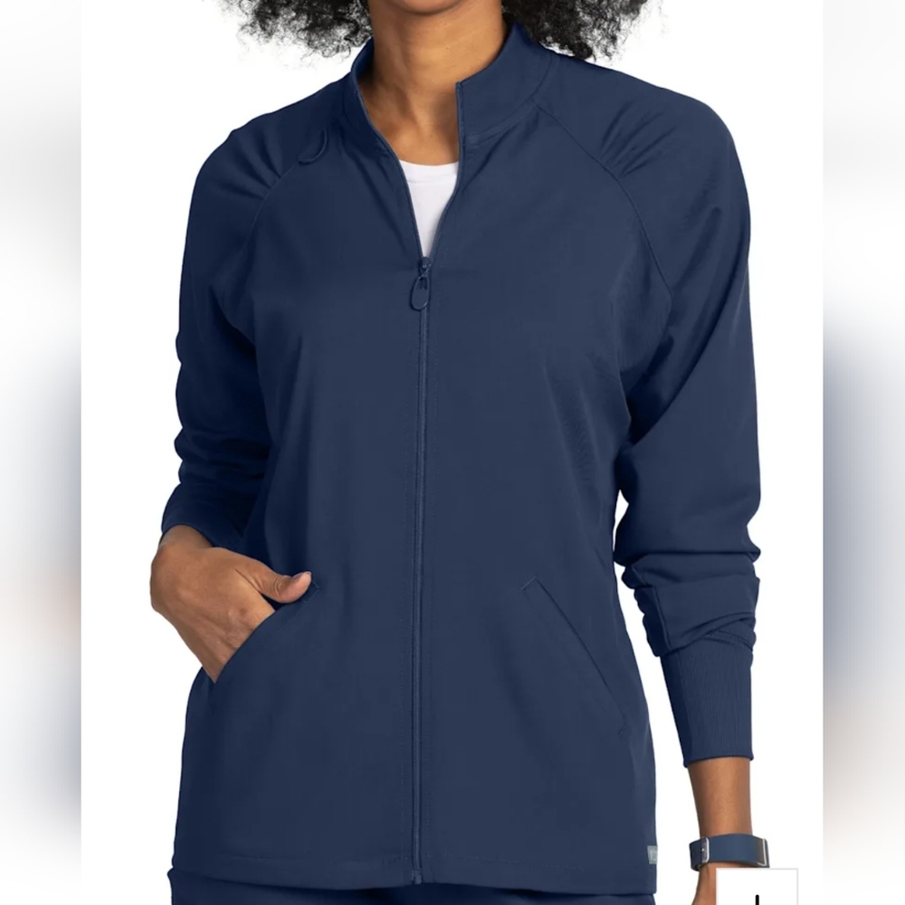 Navy Blue Scrubs Jacket Large - zip up